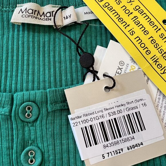🆕NWT Marmar Copenhagen Grass Ribbed Henley - Picture 2 of 7